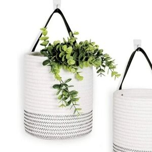 🆕️ Woven Cotton Basket With Hanging Handle / Qty: 1